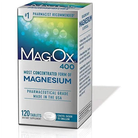 Magox 400 Magnesium Oxide Dietary Supplement 120 Tablets Sugar and Gluten Free Pack of 6