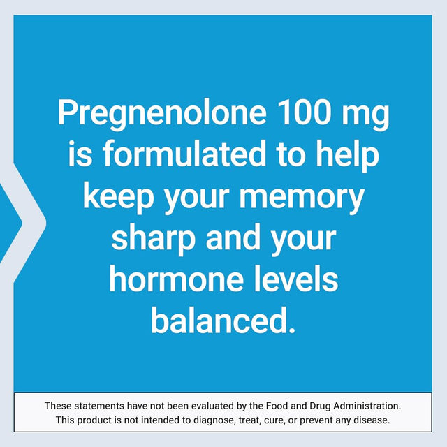 Life Extension Pregnenolone - Hormone Balance Supplement for Healthy Hormone Levels, 100 Mg - Hormone Balance, Memory, Focus, Cognitive Health - Gluten-Free, Non-Gmo, 100 Capsules