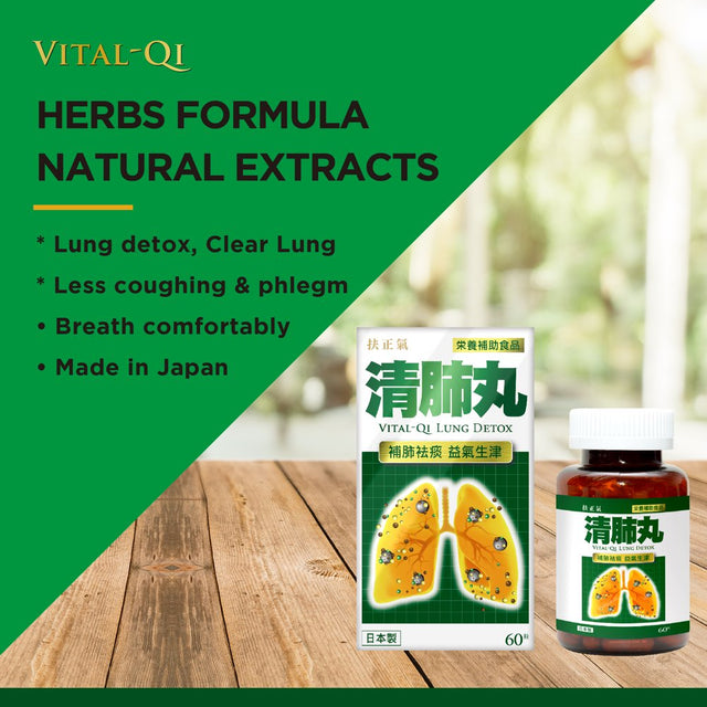 VITAL-QI Lung Detox and Cleanse Health Supplements for Support Lung, 60 Capsules