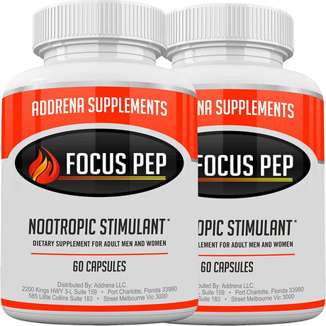 Focus Pep 2 Pack- over the Counter Stimulants to Speed up Naturally: Study Alternative and Best Legal Energy Supplements for Nootropic Brain Boosting 120 Pills