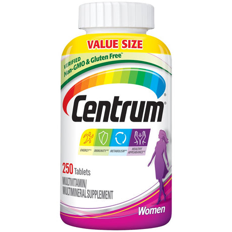 Centrum Multivitamins for Women, Multivitamin/Multimineral Supplement with Iron, Vitamins D3, B and Antioxidants - 250 Count