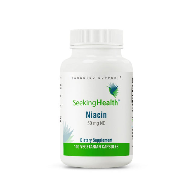 Seeking Health Niacin, 50 Mg, Vitamin B3 Supplement for Healthy Hair Skin and Nails, Energy Support, Non-Gmo, Vegetarian (100 Capsules)