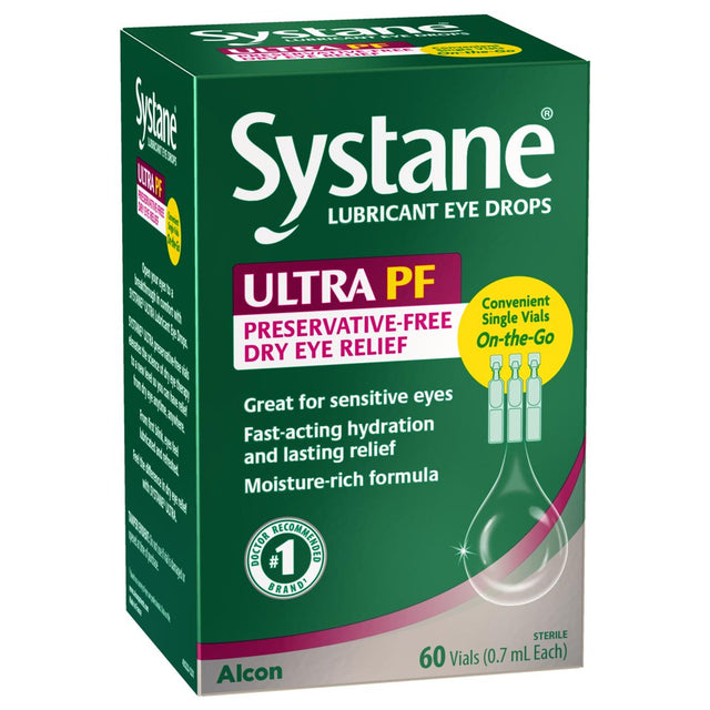 Systane Ultra Lubricant Single-Use Eye Drop Vials, 60 Count