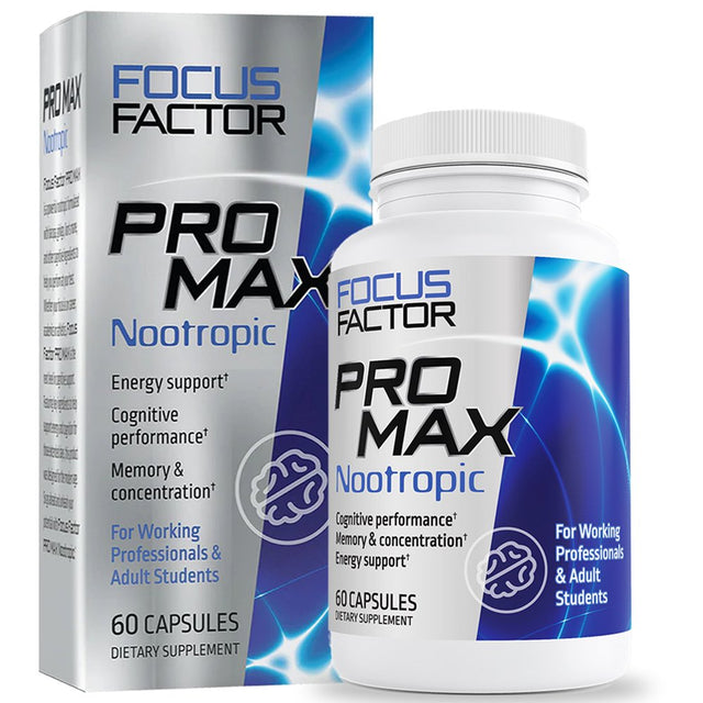 Focus Factor PRO MAX Brain Supplement - Nootropics Brain Health & Cognitive Support - 60Ct