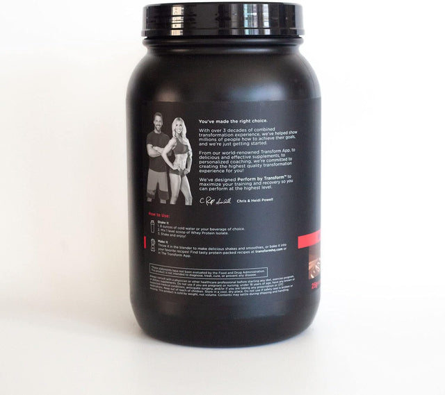 Transformhq Whey Protein Isolate 28 Servings (Chocolate) - Perform - Gluten Free, Non-Gmo