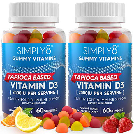 Vitamin D3 2000 IU – Supports Immunity Bone & Joint Health 2 Mo.Supply Tapioca