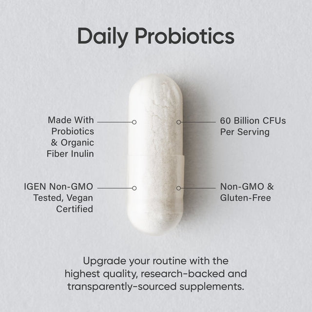 Sports Research Daily Probiotics with Prebiotics, Probiotic Blend with 60 Billion CFU at Expiration, Delayed Release, 30 Veggie Capsules