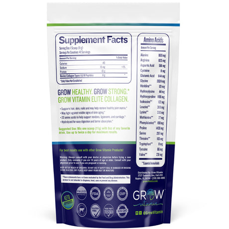 Collagen Peptides - Hair, Skin, Nail, and Joint Support - Type I & III Collagen - 20 Types of Amino Acids, All-Natural Hydrolyzed Protein - 41 Servings