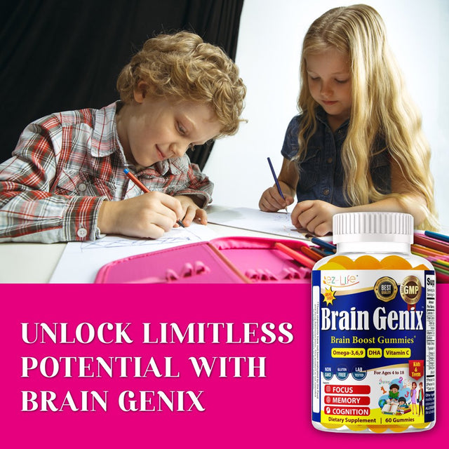 Braingenix Kids Brain Focus Gummies Attentive Child Supplement Kids Omega 3 Gummies Focus and Attention for Kids 60Ct by America'S Best Deals