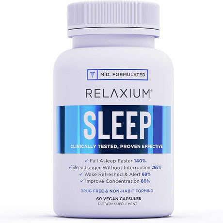 Relaxium - Natural Sleep Aid - Non-Habit Forming Sleep Supplement 60 CP - Pack of 1