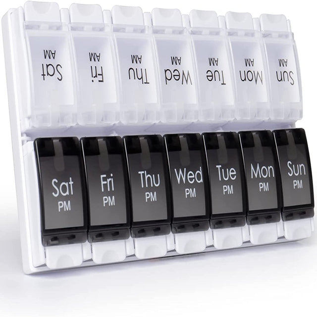 Prouneed Extra Large Pill Organizer 2 Times a Day, XL Weekly Pill Box 2 per Day, AM PM Pill Case, Day Night Pill Container 7 Day, Vitamin Case Twice a Day