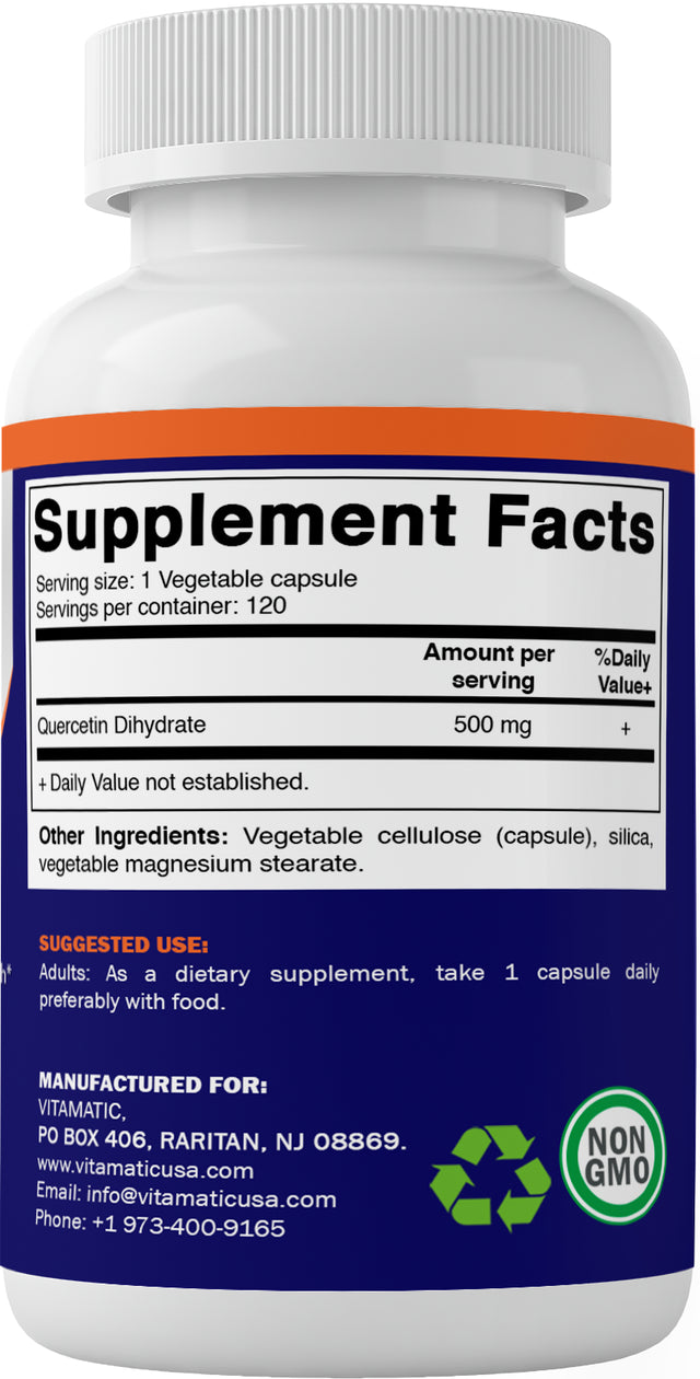 Vitamatic Quercetin 500Mg Supplement - 120 Veggie Capsules