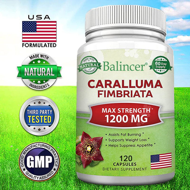 Balincer Caralluma Fimbriata 1200Mg, Natural Extract Weight Loss Diet Pill Supplement, Plant Root Appetite Suppressant and Pure Energy Booster, Maximum Strength Slim Fat Burner