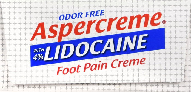 Aspercreme Lidocaine Foot Pain Creme Safe for Diabetic Skin, 4 Oz