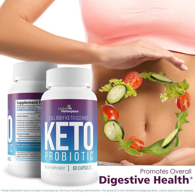 Keto Probiotic - 40 Billion CFU - Promote Digestive Health, Immune Health, & Gut Health - Keto Friendly Probiotic - Full Body Keto Cleanse Aid - Reduced Bloating - Keto Probiotics for Men & Women