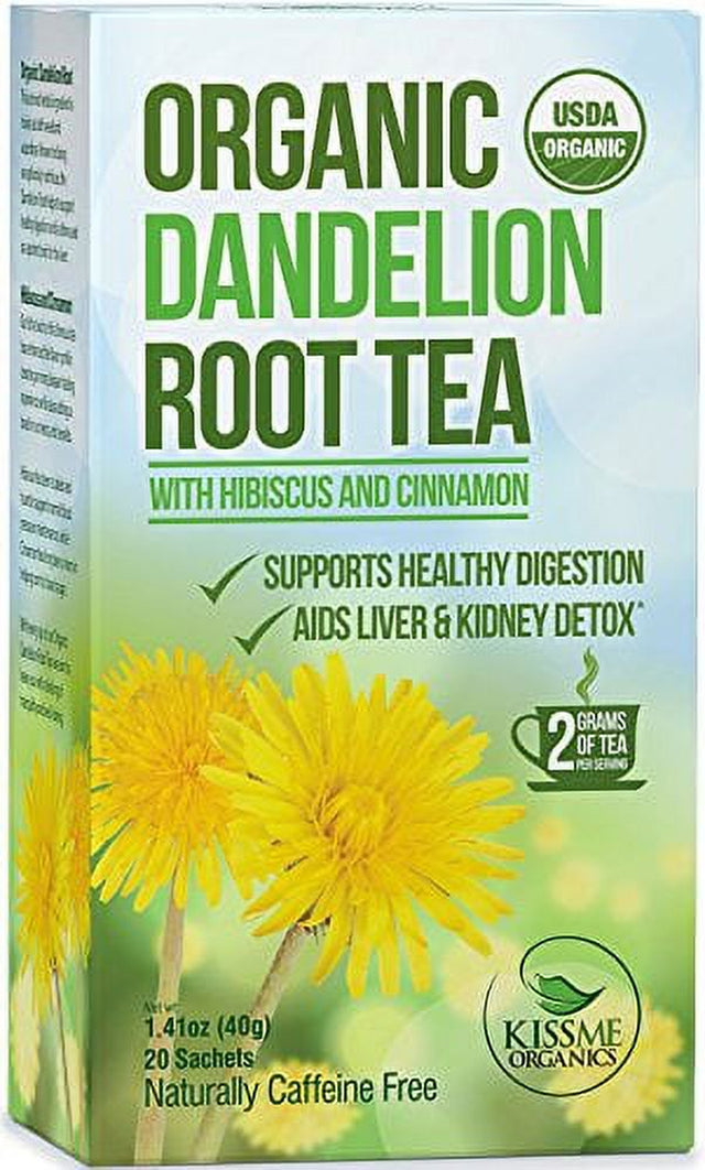 Dandelion Root Tea - Raw Organic Vitamin Rich Digestive - 5 Pack (100 Bags 2 Grams Each) - Detox Tea - Ideal to Help Improve Digestion and Strengthen Immune System - Anti-Inflammatory and Antioxidant