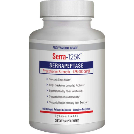 New Serra-125K Serrapeptase Enzyme 125,000 SPU per Capsule - 90 High Potency Delayed Release Caps, up to 6X More Potent than Other Serrapaptase - Extra Strength Non-Gmo, Gluten Free, Vegan