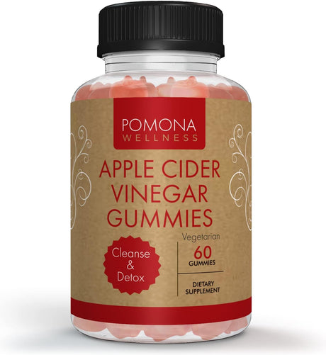 Pomona Wellness Apple Cider Vinegar Gummies with B Vitamins for Immune Support, Detox and Cleanse, ACV Gummy for Digestion, Overall Health, Vegan, 60 Count