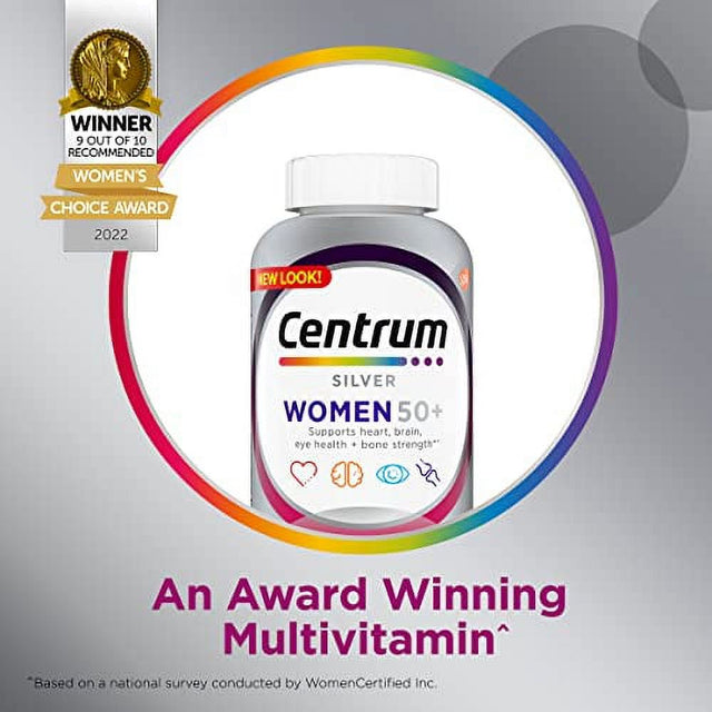 Centrum Silver Multivitamins for Women over 50, Multimineral Supplement, Supports Memory and Cognition in Older Adults, 200 Ct