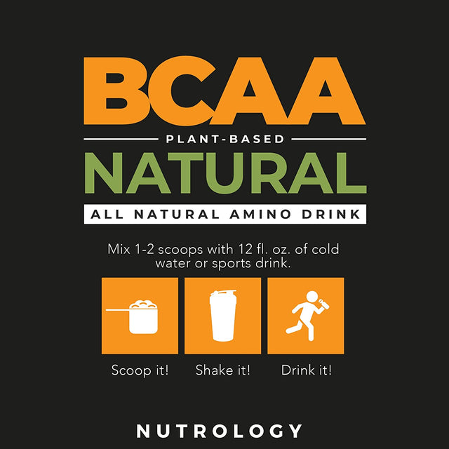 BCAA Natural Powder - Non-Gmo, Plant Sourced Amino Acid Drink Mix, Improve Performance, Enhance Recovery - Boost Immune Health, No Artificial Colors, Gluten Free - Tropical - (30 Servings)