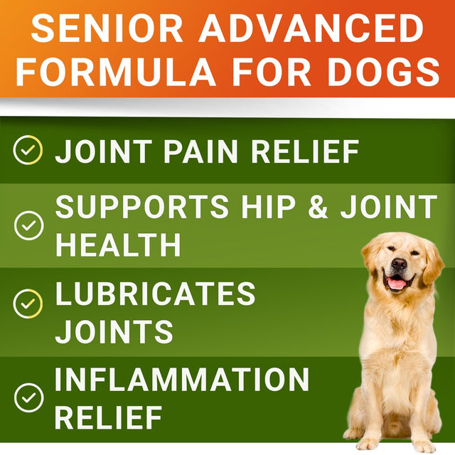 Glucosamine Treats for Dogs - Joint Supplement W/Omega-3 Fish Oil - Chondroitin, MSM - Advanced Mobility Chews - Joint Pain Relief - Hip & Joint Care - Made in USA