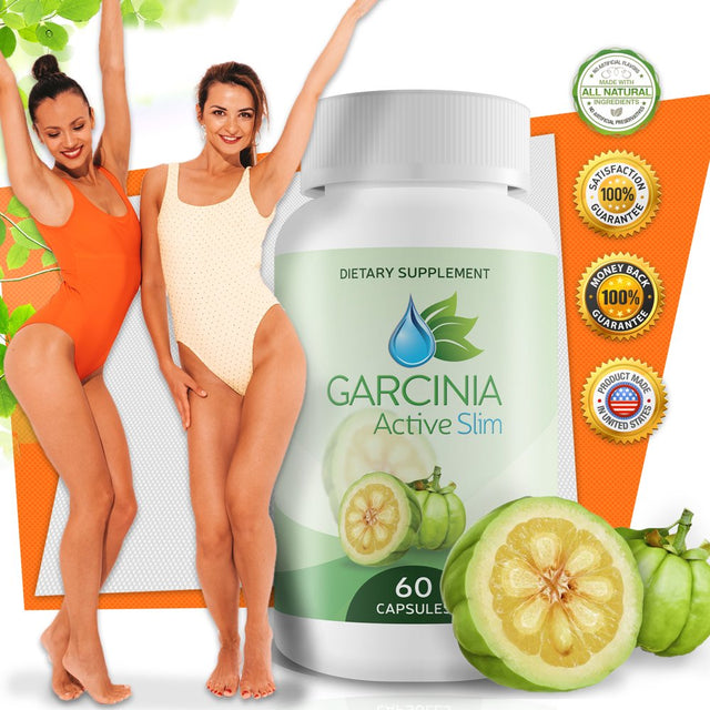 Garcinia Active Slim - Weight Loss Pills - Reduce Appetite and Burn Fat - Natural Garcinia Cambogia Supplement - 60 Capsules