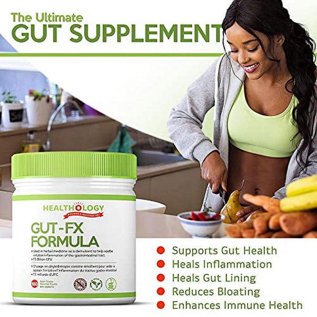 Healthology GUT-FX | Gut Supplement | Helps Repair Leaky Gut, Reduces Inflammation in the Digestive Tract & Relieves Bloating | Contains Probiotics, L-Glutamine, Marshmallow Root |