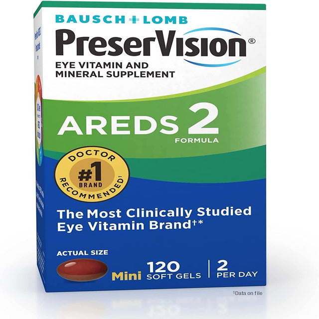 Preservision AREDS 2 Eye Vitamin & Mineral Supplement, Contains Lutein, Vitamin C, Zeaxanthin, Zinc & Vitamin E, 120 Softgels (Packaging May Vary)