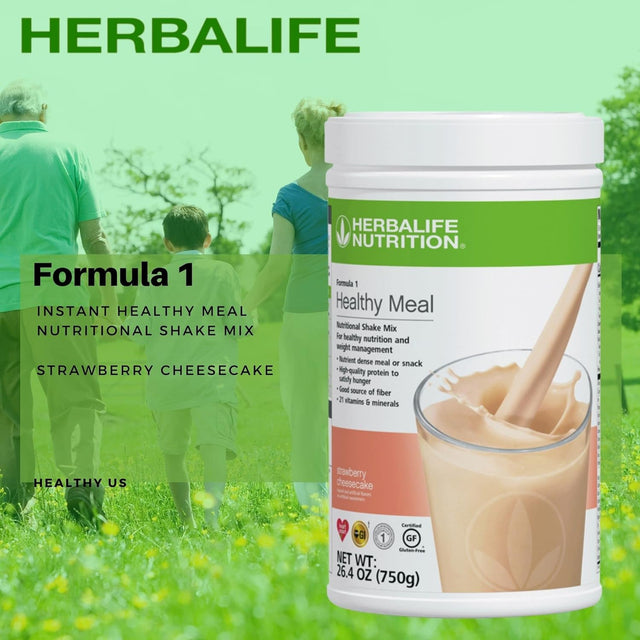 HERBALIFE (Duo) Formula 1 Healthy Meal Nutritional Shake Mix (Strawberry Cheesecake) with Personalized Protein Powder