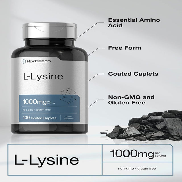 L-Lysine 1000Mg | 100 Vegetarian Caplets | Free Form | by Horbaach