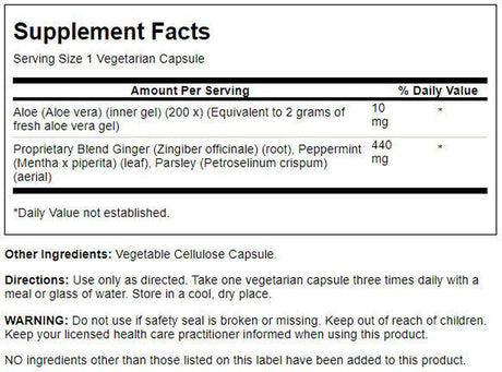 Solaray Aloe Vera Gel Concentrate | Equivalent to 2000 Mg | Antioxidant Activity & Healthy Digestion & Skin Support | Non-Gmo & Vegan | 100 Vegcaps