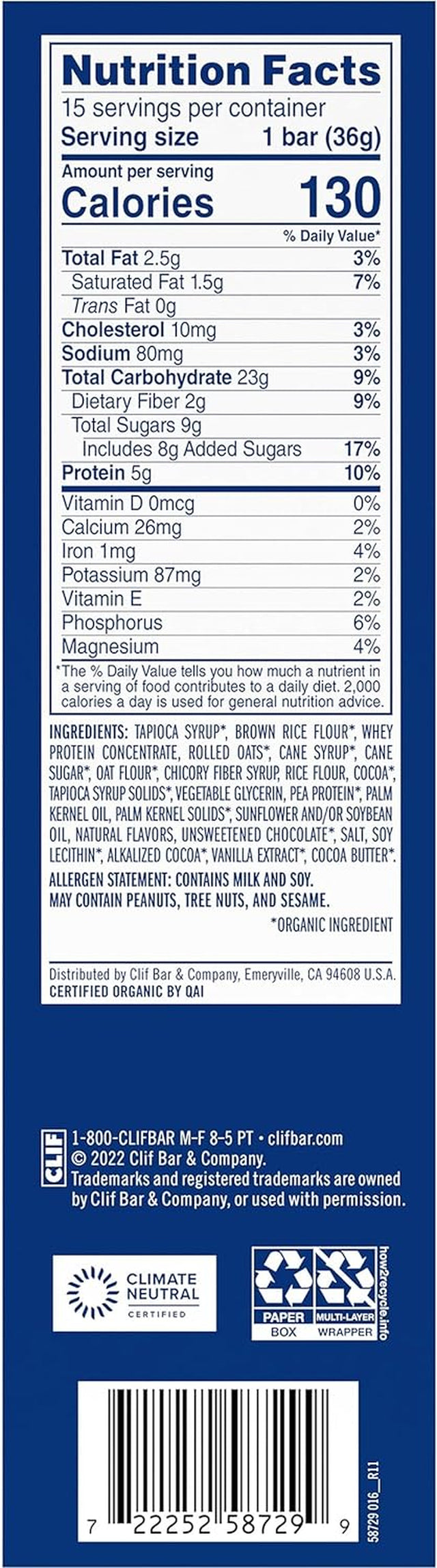 CLIF Kid Zbar Protein - Chocolate Chip - Crispy Whole Grain Snack Bars - Made with Organic Oats - Non-Gmo - 5G Protein - 1.27 Oz. (15 Pack)