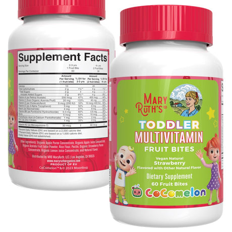 Maryruth'S Cocomelon Multivitamin Fruit Bites | Multivitamin for Kids Ages 2+ Years | Immune Support | Vegan | Gluten Free | 60 Count