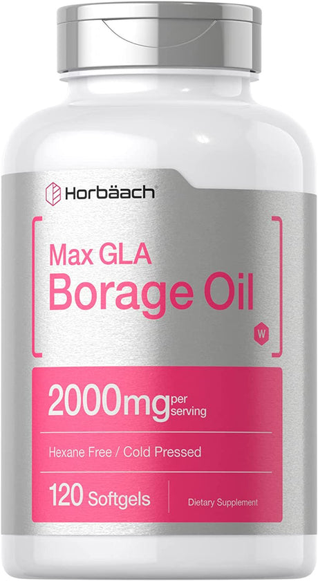 Borage Oil Capsules 2000 Mg | 120 Softgels | 380Mg of GLA | by Horbaach