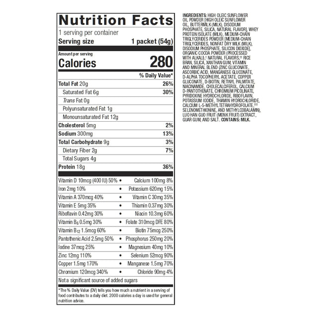 Metagenics Ketogenic Shake - 20 Grams of Fat with 18 Grams of Protein and 5 Grams of MCT per Serving - Chocolate, 14 Servings