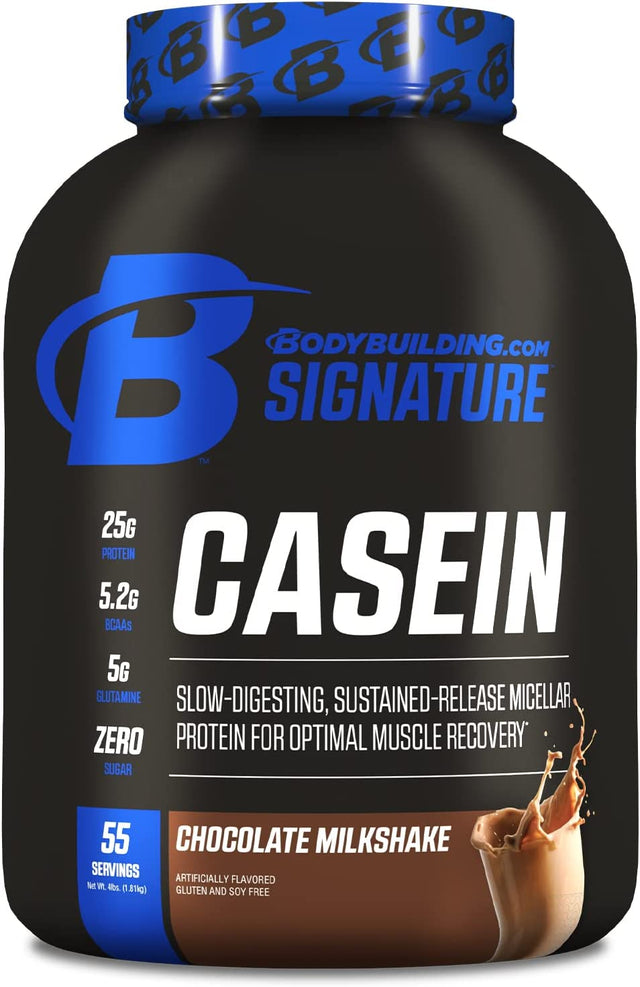 Bodybuilding Signature Casein Protein Powder | Chocolate Slow Release Micellar Casein | Rich in Amino Acid | 4Lbs, 55 Servings