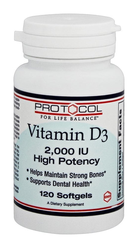 Protocol for Life Balance Vitamin D3 2,000 IU - 120 Softgels