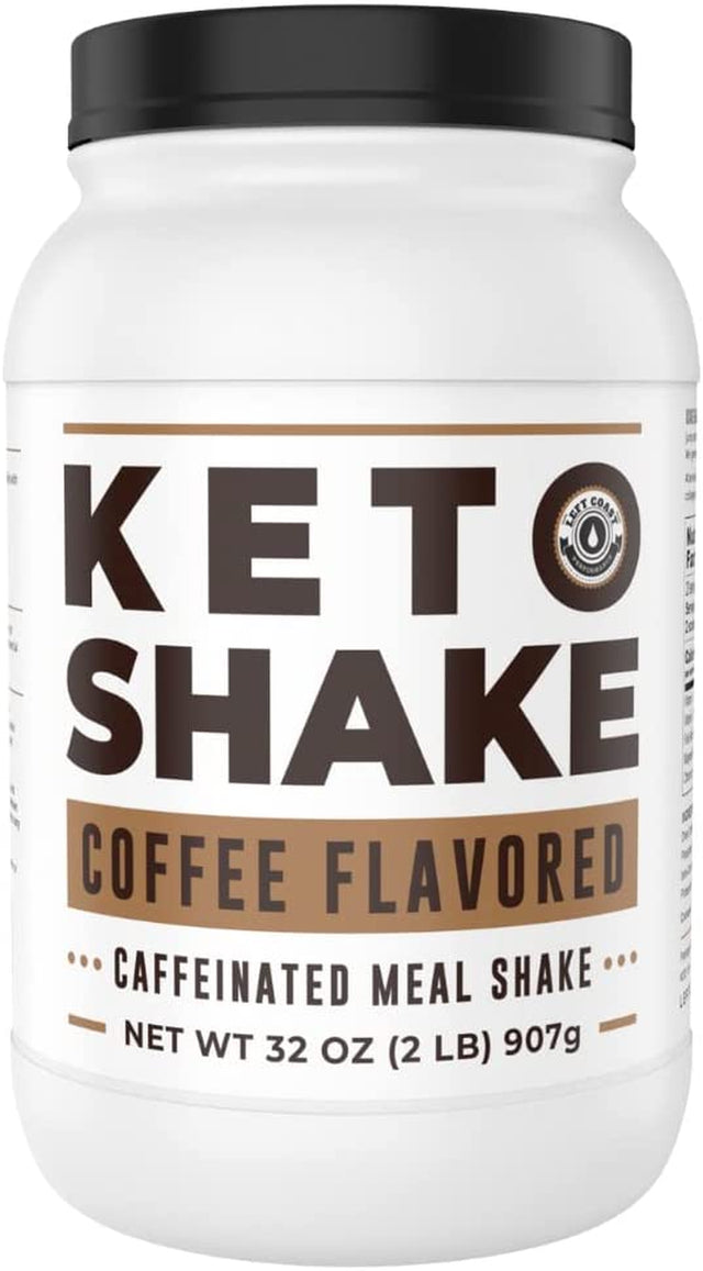 Keto Breakfast Shake Meal Replacement, 2Lb Coffee Protein Powder, Iced Coffee with Collagen Protein, High Fat, Low Carb, Sugar Free