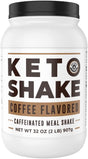 Keto Breakfast Shake Meal Replacement, 2Lb Coffee Protein Powder, Iced Coffee with Collagen Protein, High Fat, Low Carb, Sugar Free