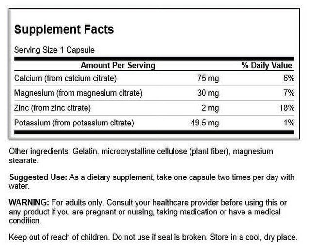 Swanson Mineral Citrate Complex - Calcium, Magnesium, Zinc, Potassium 4 Pack