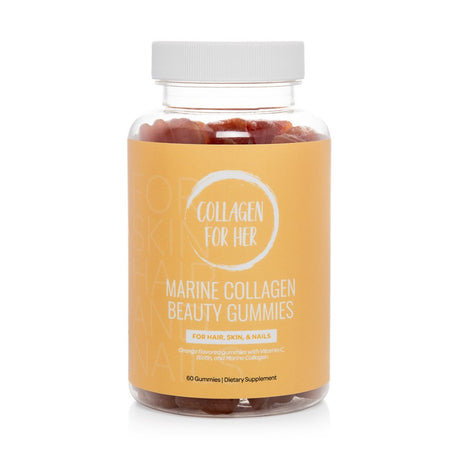 Collagen for Her: Marine Collagen Beauty Gummies - W/ Vitamin C, E, Zinc, Biotin - for Your Hair, Skin, Nails (60 Ct.)