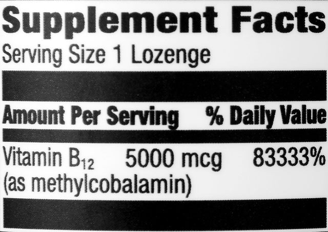 Amazon Elements Vitamin B12 Methylcobalamin 5000 Mcg - Normal Energy Production and Metabolism, Immune System Support - 2 Month Supply (65 Berry Flavored Lozenges)