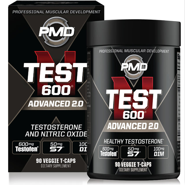 PMD Sports N-Test 600 Advanced Testosterone Booster for Men - Strong and Powerful with Testofen - Training and Bodybuilding - Lean Muscle Growth and Strength Gains - Test Boost (90 Veggie-Caps))