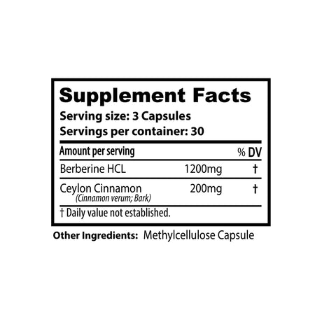 Nurture Alley Berberine Hcl 1400Mg - Berberine Hcl 1200Mg plus Organic Ceylon Cinnamon 200Mg - 90 Capsules - Supports Glucose Metabolism, Weight Management