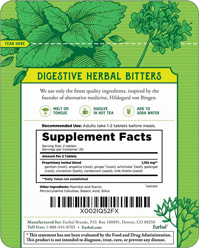 Hildegard'S Original Bitters Tablets: Herbal Remedy for Fasting Support, Kidney Liver Cleanse Detox & Repair, Heartburn, & Digestion Supplements