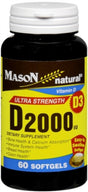 Mason Natural Vitamin D 2000 IU Softgels Ultra Strength 60 Soft Gels (Pack of 3)