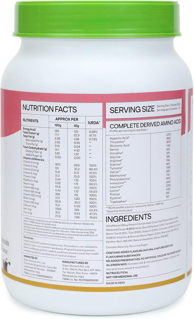 Protein & Herbs, Women with Multivitamins, Curcumin, Shatavari, Tulsi for Improved Metabolism, Hormonal Balance & Skin, Hair Health, 2.2 Lbs, Vanilla Almond. Soy Free, Gluten Free, Non GMO