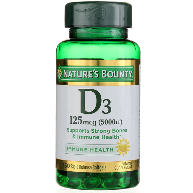 Nature'S Bounty Vitamin D-5000 IU Softgels, Maximum Strength 150 Ea (Pack of 6)