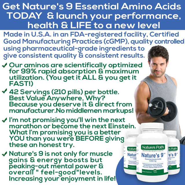 Essential Amino Acids EAA Supplement Complete Amino Acid Complex Pills BCAA + EAAS Tablets: Vegan, a Perfectamino, Pre Workout, 9 Free Form, Muscle Recovery, Cognitive, Cravings, 210 Pills