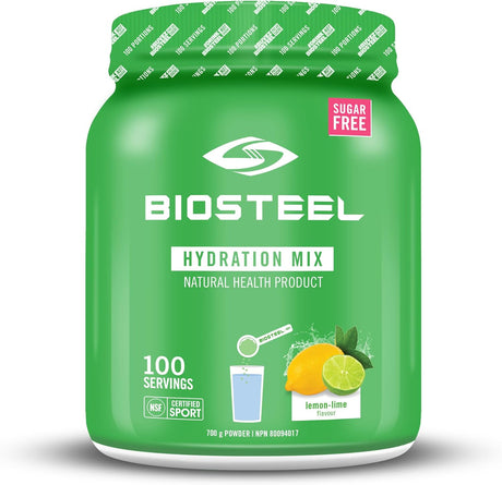 Biosteel Hydration Mix - Sugar Free, Essential Electrolyte Sports Drink Powder - Lemon-Lime - 100 Servings